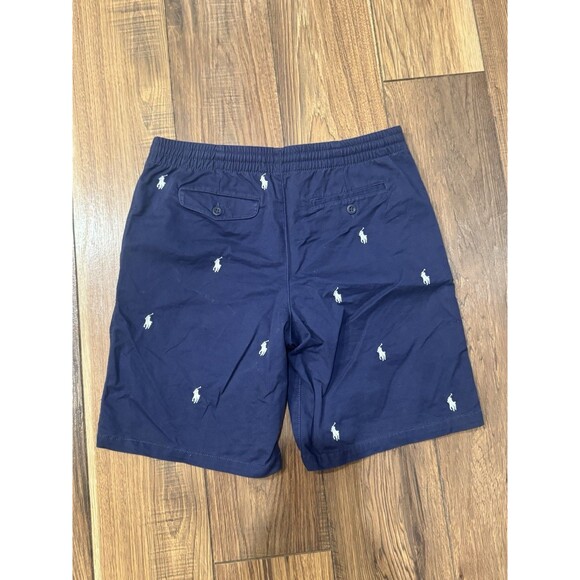 polo ralph lauren all over print pony logo boys shorts blue size 18 - Picture 3 of 4